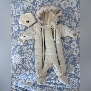 Deux par Deux Asparagus Baby Layette Snowsuit and Hat